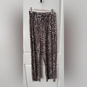 Chic Leopard Print Wide Leg Pants